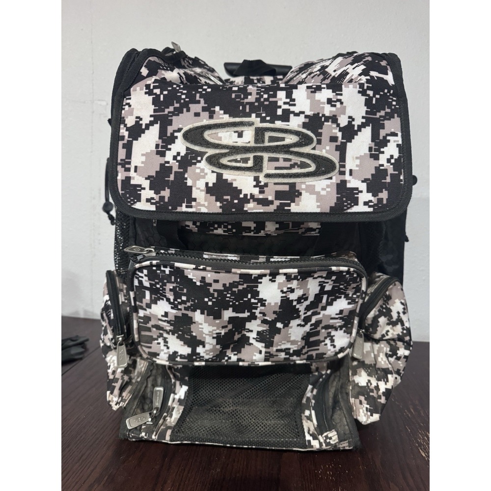 Boombah Rolling Superpack Baseball Softball Bat Bag Wheeled Digital Camo Black